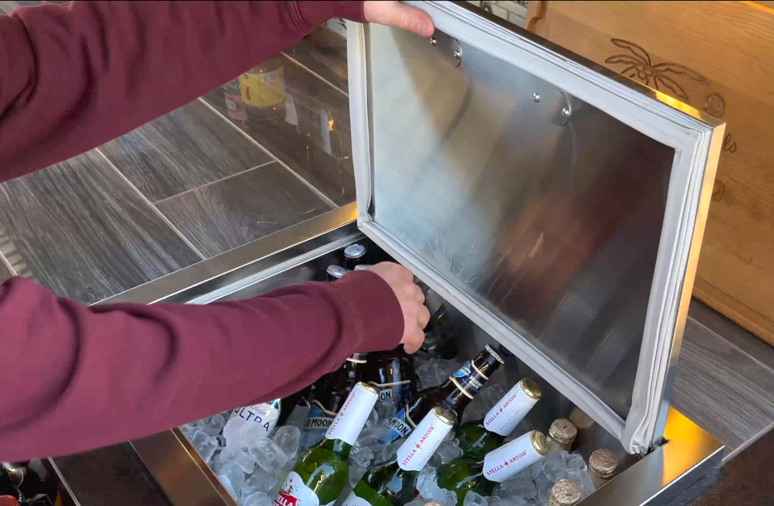 KoKoMo Drop-In Stainless Steel Ice Chest 23 x 17